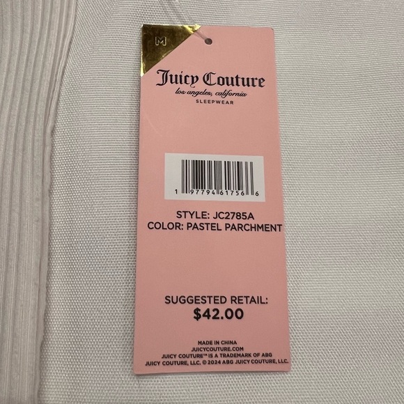 NWT Juicy Couture Sleepwear Racerback Tank Silver Bling Rib Knit Size Medium - Picture 6 of 8